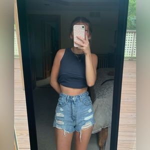 Shein Medium Wash Jean Shorts